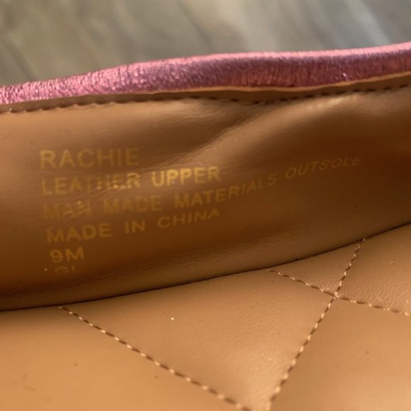 AEROSOLES RACHIE LILAC METALLIC LEATHER BALLET FLATS W/REMOVABLE ANKLE STRAP 9 - Picture 9 of 10